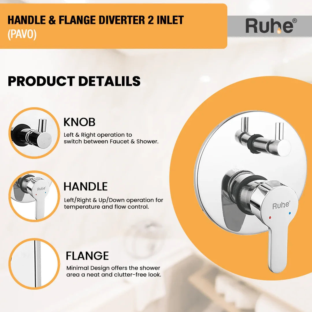 Pavo Upper Part for Diverter (Compatible with 2-Inlet Diverters) €“ by Ruhe
