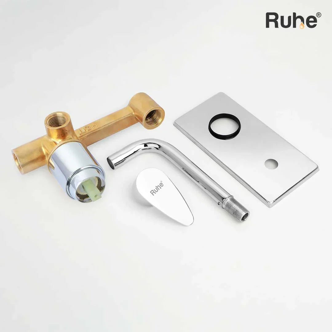 Eclipse Single Lever Wall-mount Wash Basin Mixer Tap (Complete Set) - by Ruhe