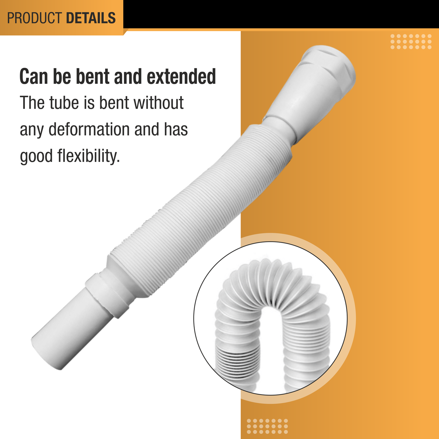 PVC White Flexible Waste Pipe (35 Inches) (Pack of 2) - By Ruhe