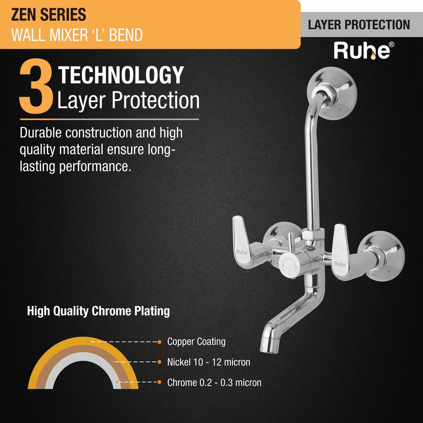 Zen Wall Mixer Tap with L Bend