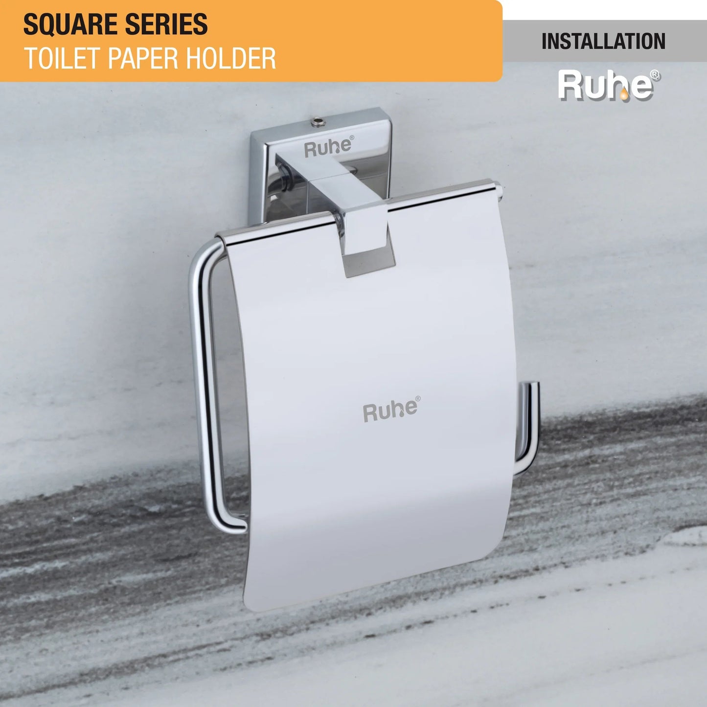 Square Stainless Steel Paper Holder (304 Grade) installation