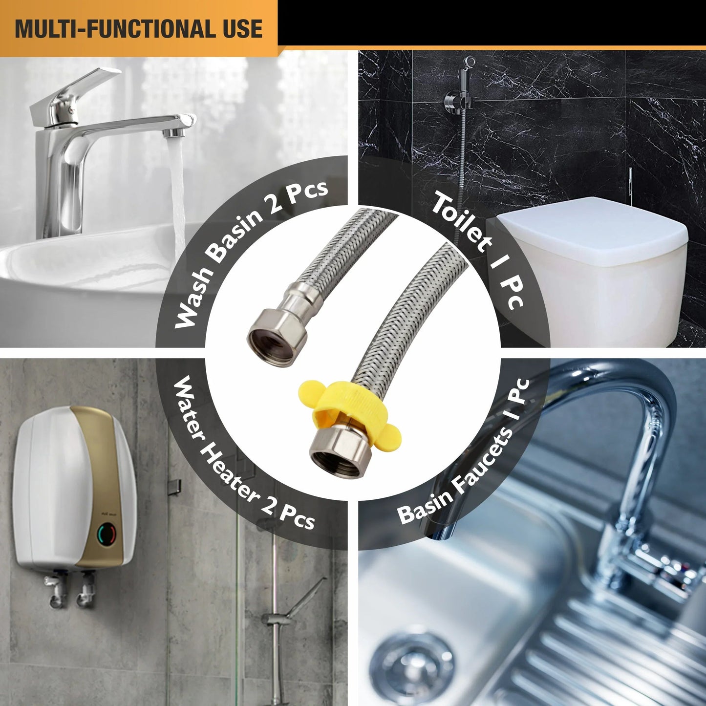Geyser Connection Pipe SS (36 Inches) (304 Grade) (Pack of 2) functions