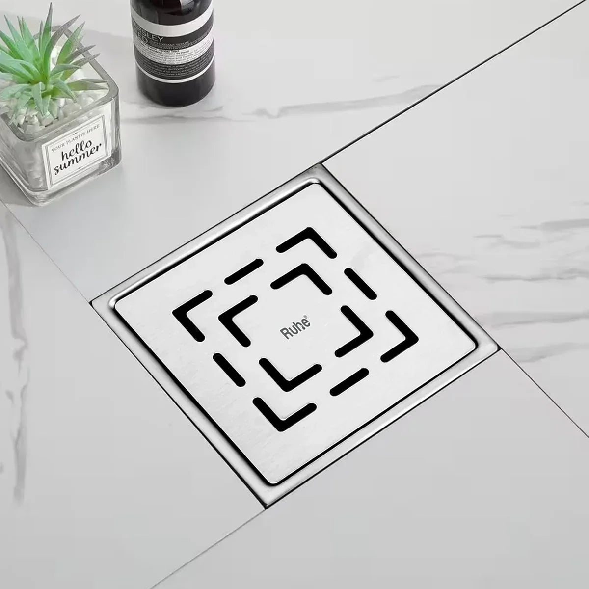 Jupiter Square Premium Floor Drain (5 x 5 Inches) - by Ruhe