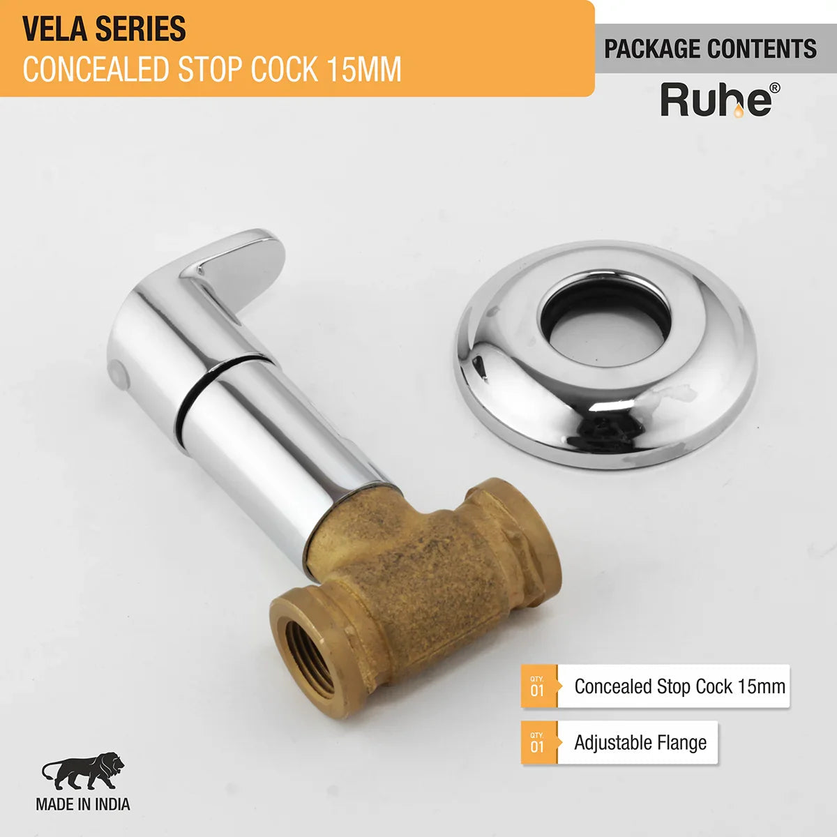Vela Concealed Stop Valve Brass Faucet (15mm)- by Ruhe