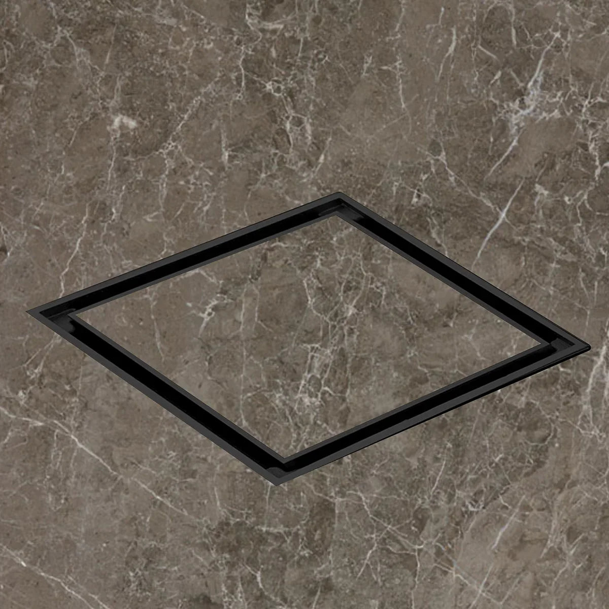 Marble-Insert Shower Drain Channel (12 x 12 Inches)