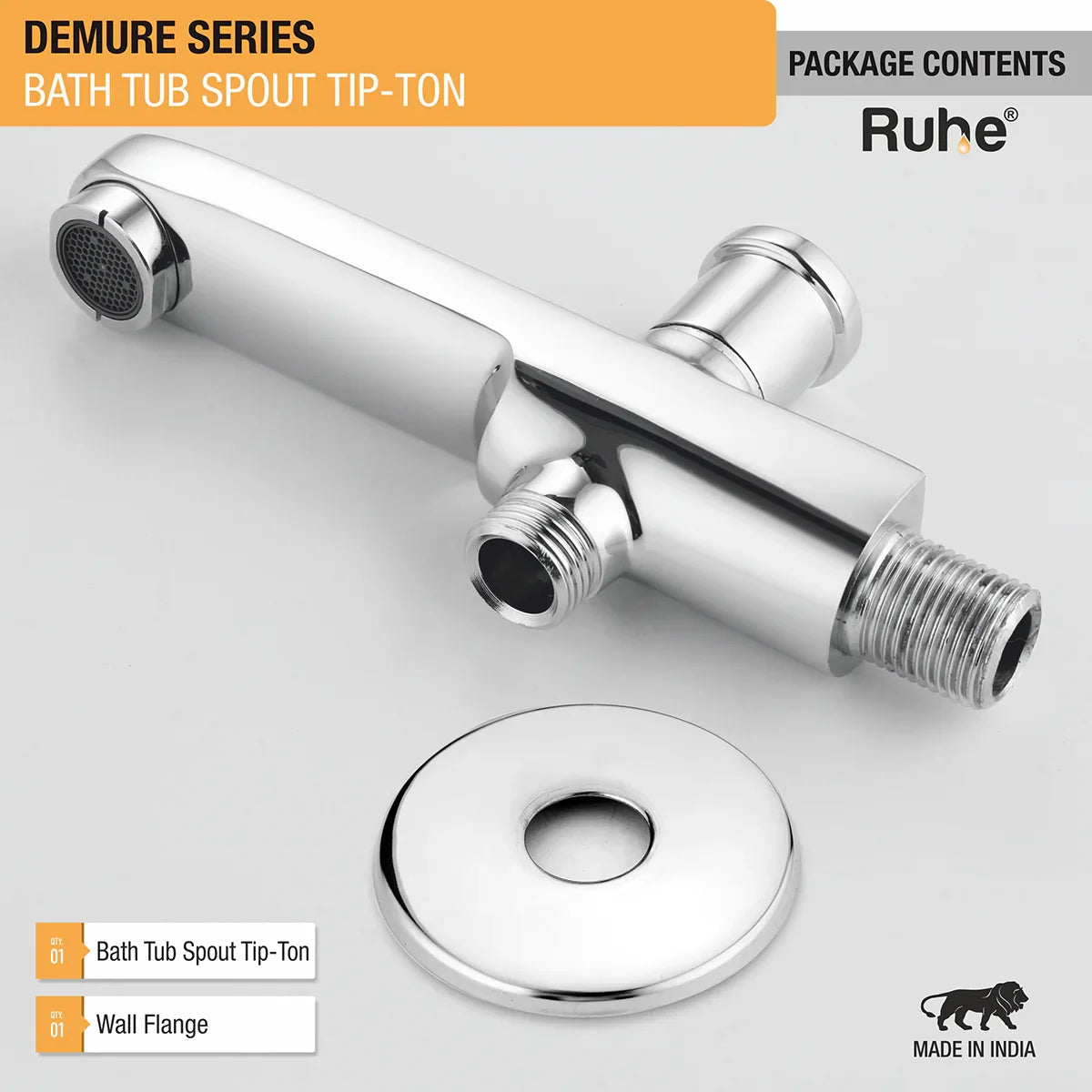 Demure Bathtub Tap with Tip-Ton Button (Only Spout) - by Ruhe