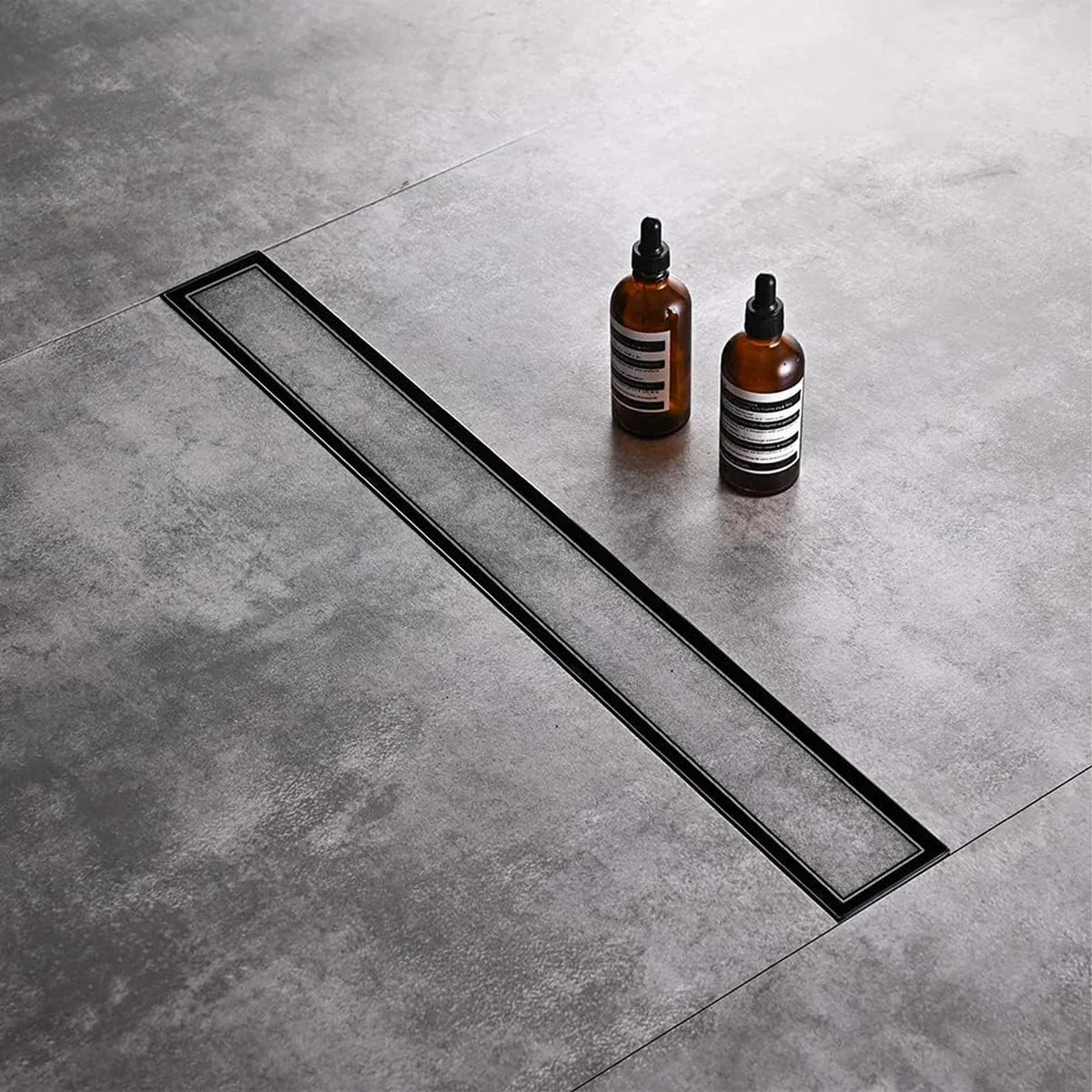 Marble-Insert Shower Drain Channel (4 Inches)