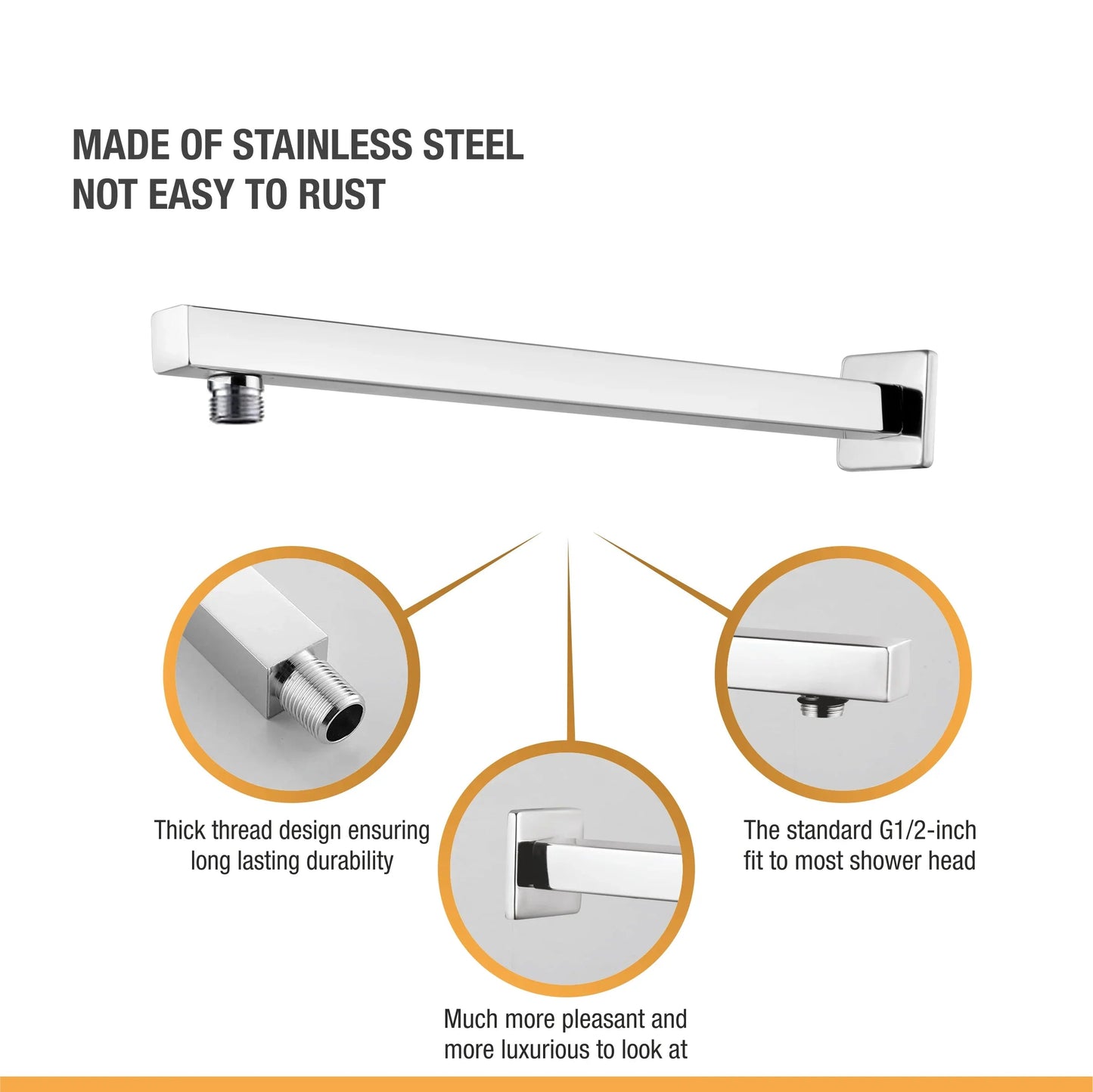 Square Shower Arm (18 Inches) 4