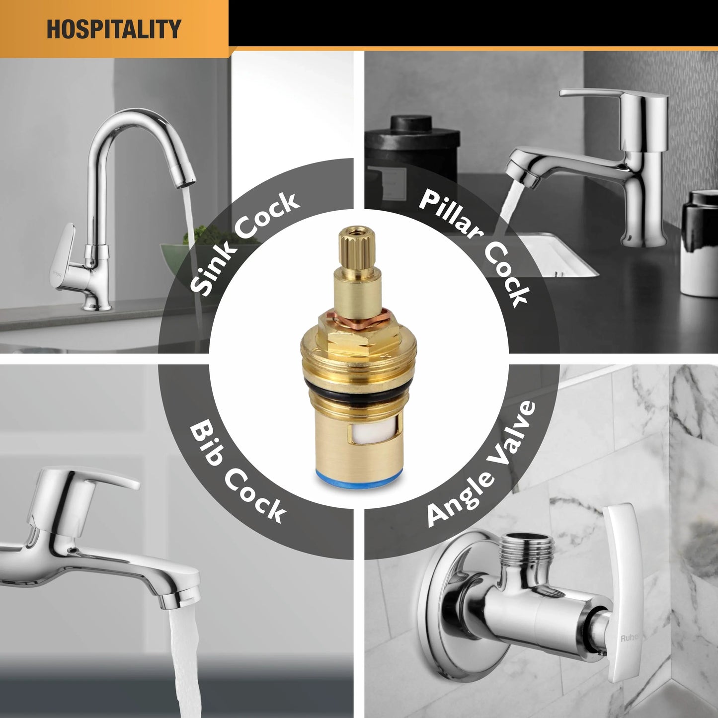Brass Ceramic Disc Cartridge (Quarter-Turn) 6