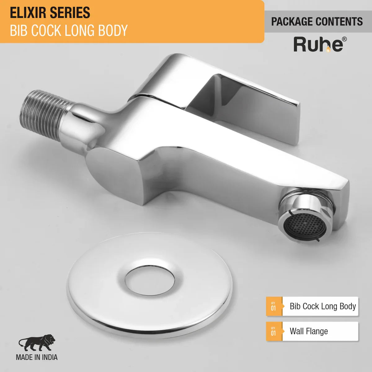 Elixir Bib Tap Long Body Brass Faucet package content
