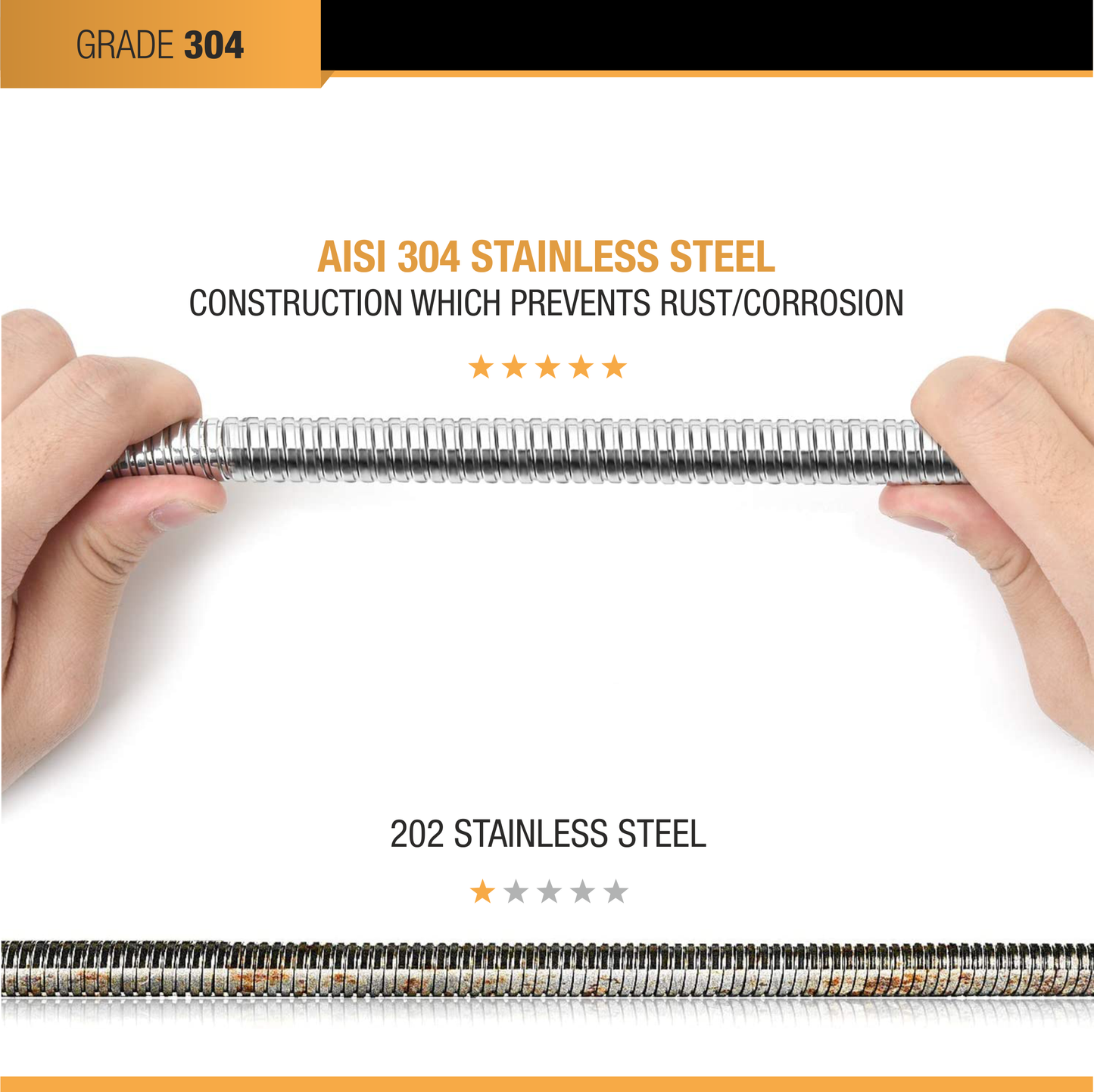Shower Tube (1mtr) (304 Grade) stainless steel