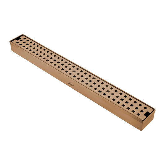 Palo Shower Drain Channel (12 x 2 Inches) Antique Copper PVD Coated - by Ruhe