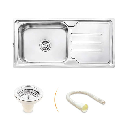 Single Bowl with Drainboard Kitchen Sink (42 x 20 x 9 Inches)