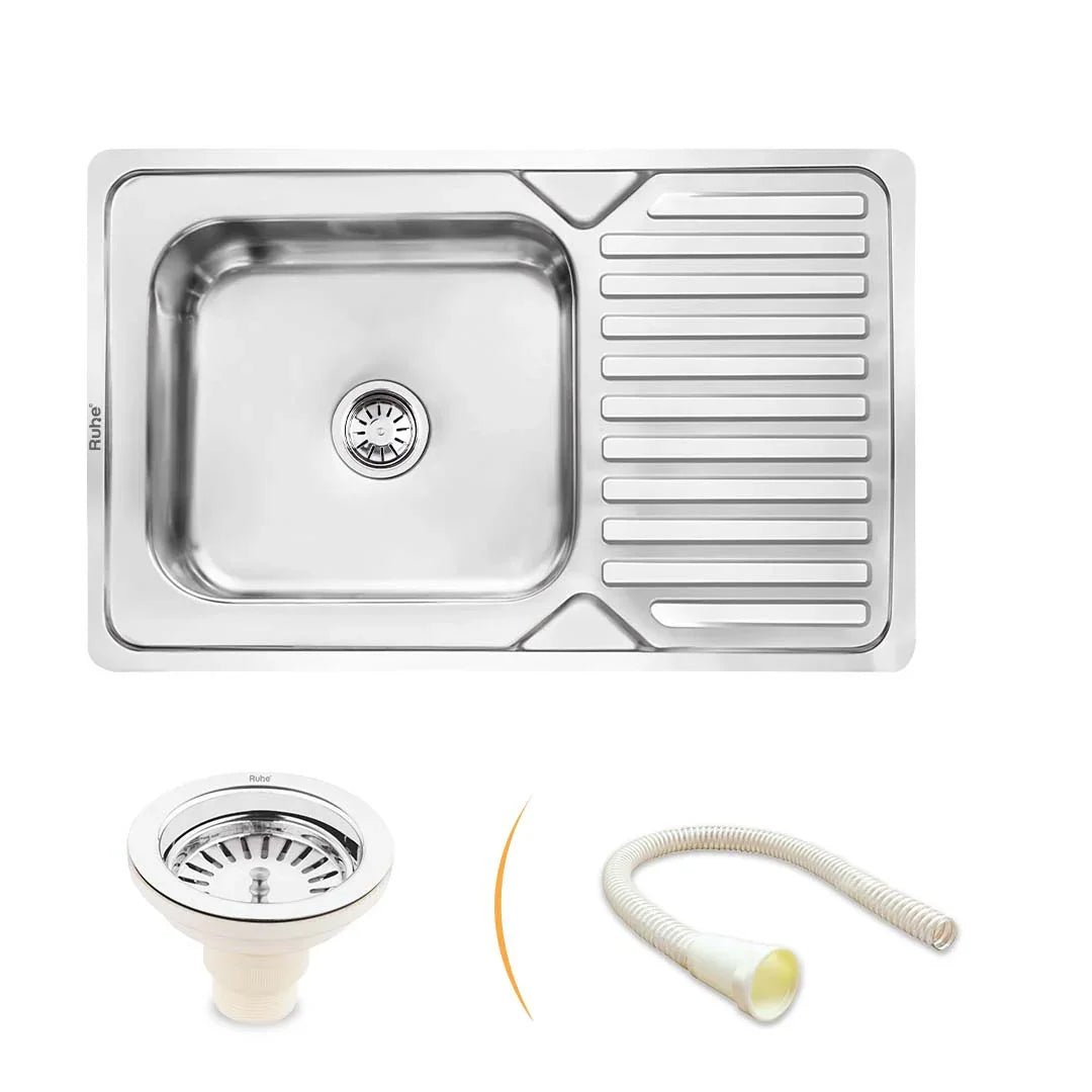 Single Bowl with Drainboard Kitchen Sink (32 x 20 x 8 Inches)