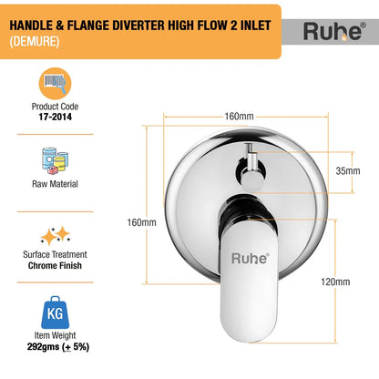 Demure Upper Part for Diverter (Compatible with 2-Inlet High Flow & 3-Inlet Diverters)  €“ by Ruhe