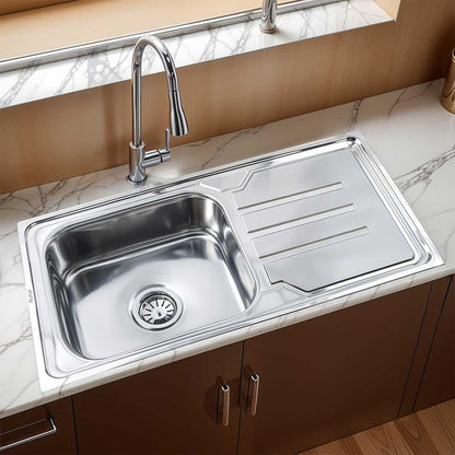 Single Bowl with Drainboard Kitchen Sink (42 x 20 x 9 Inches)