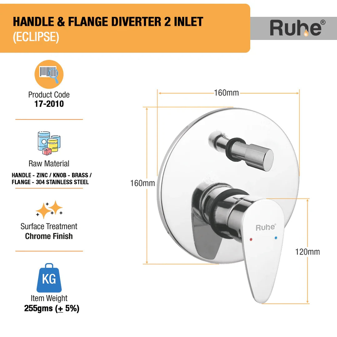 Eclipse Upper Part for Diverter (Compatible with 2-Inlet Diverters)  €“ by Ruhe