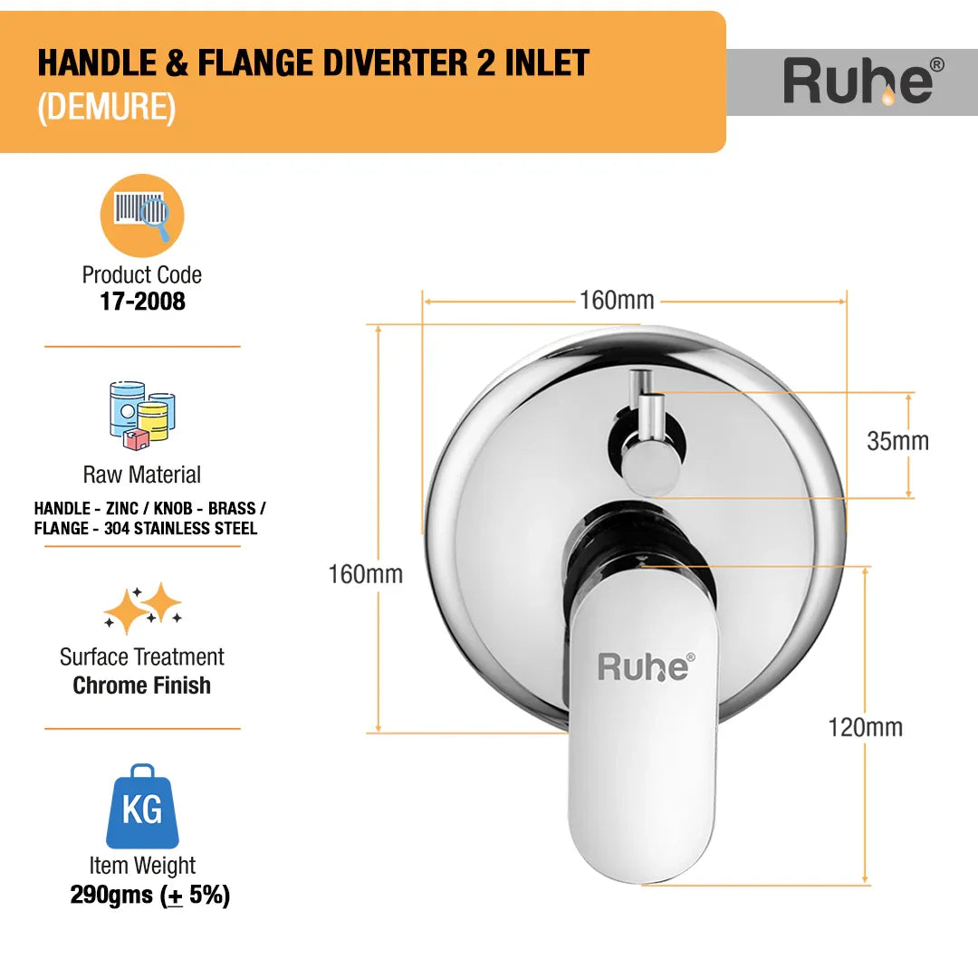 Demure Upper Part for Diverter (Compatible with 2-Inlet Diverters)  €“ by Ruhe