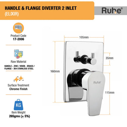Elixir Upper Part for Diverter (Compatible with 2-Inlet Diverters)  €“ by Ruhe
