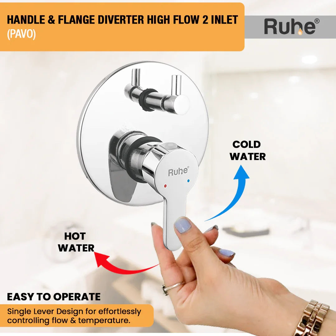 Pavo Upper Part for Diverter (Compatible with 2-Inlet High Flow & 3-Inlet Diverters)  €“ by Ruhe