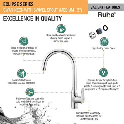 Eclipse Deck Mount Wash Basin Tap with Swivel Spout
