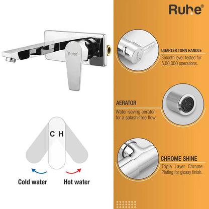 Elixir Single Lever Wall-mount Wash Basin Mixer Tap (Complete Set) - by Ruhe