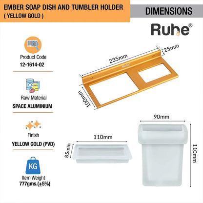 Ember Soap Dish and Tumbler Holder (Yellow Gold)  €“ by Ruhe