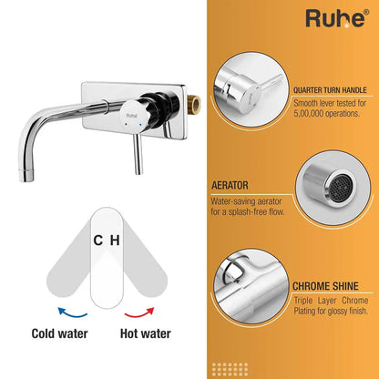 Kara Single Lever Wall-mount Wash Basin Mixer Tap (Complete Set) - by Ruhe