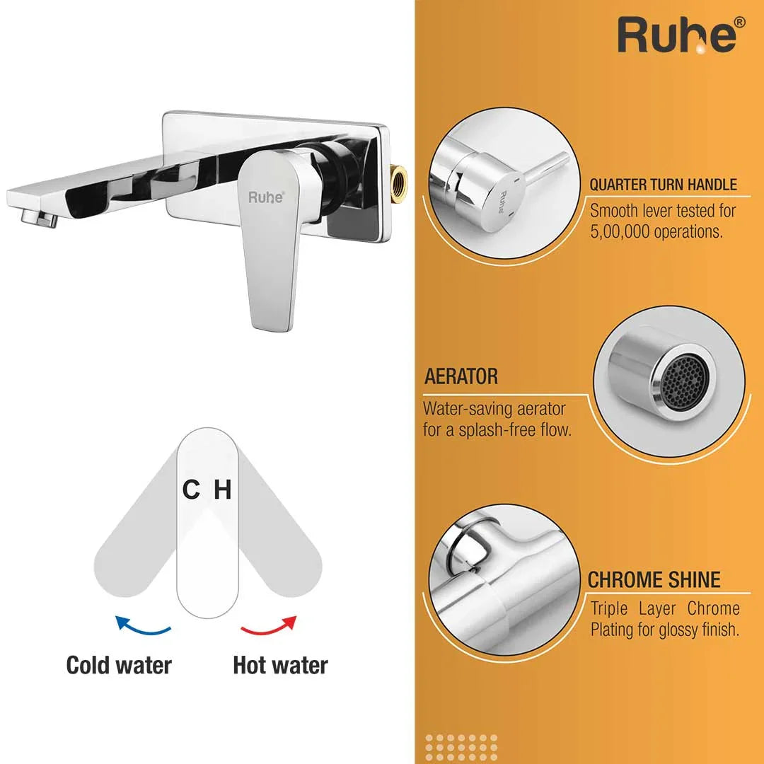 Elixir Single Lever Wall-mount Wash Basin Mixer Tap (Complete Set)