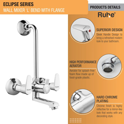 Eclipse Wall Mixer Brass Faucet with L Bend product details