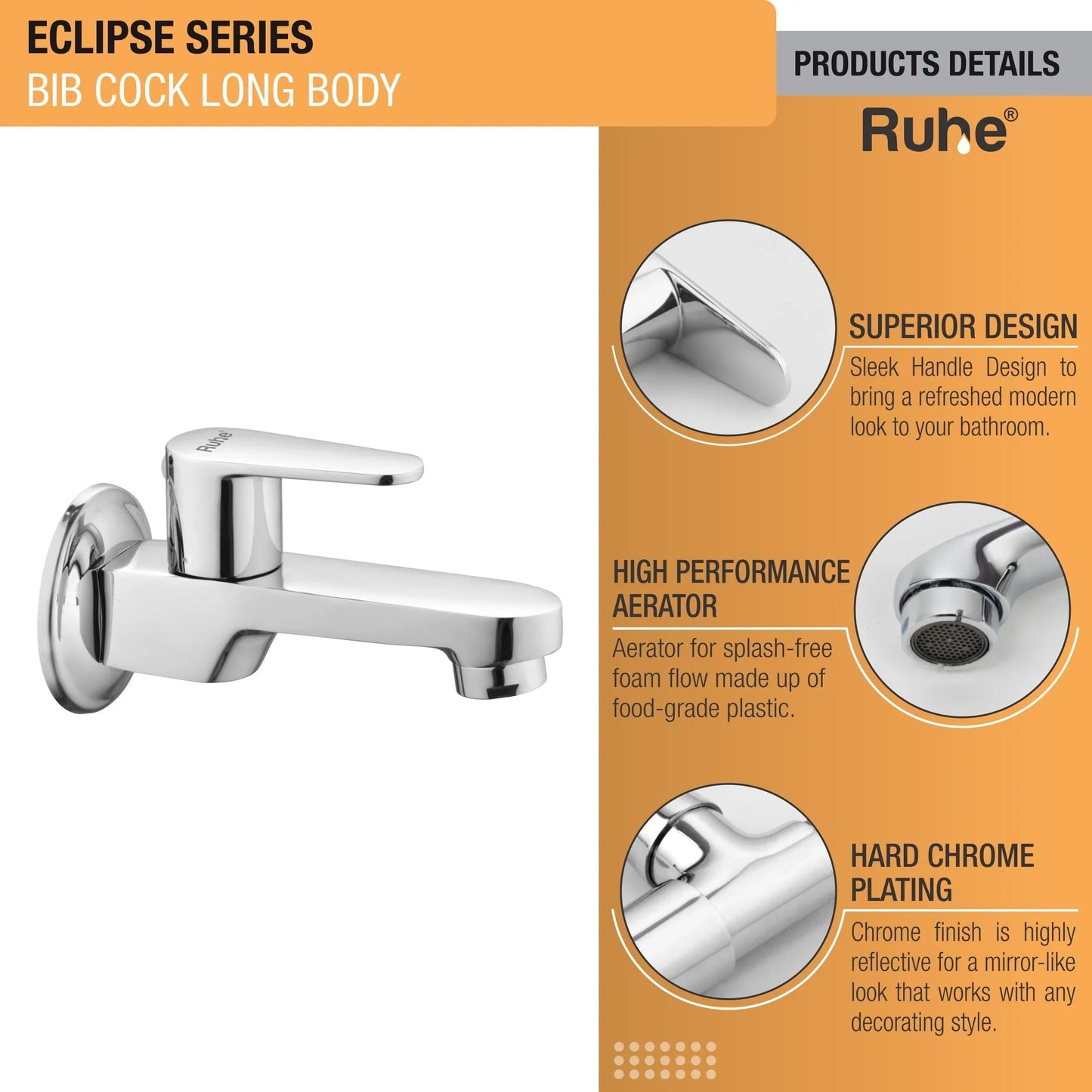 Eclipse Bib Tap Long Body Brass Faucet product details