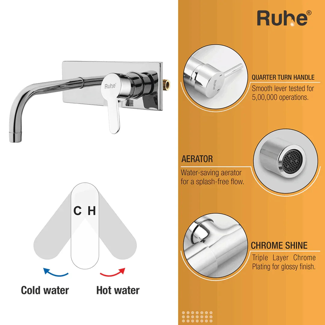 Pavo Single Lever Wall-mount Wash Basin Mixer Tap (Complete Set)