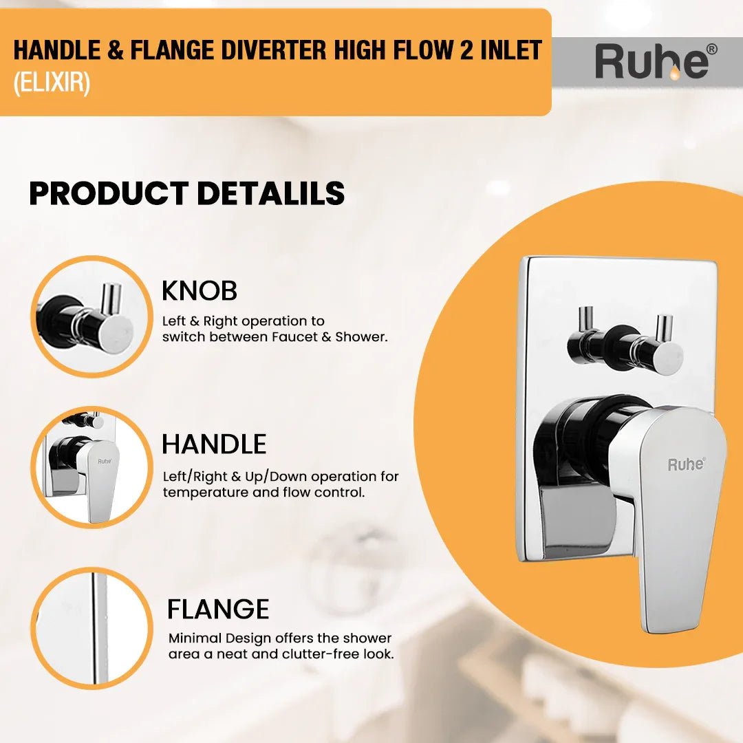 Elixir Upper Part for Diverter (Compatible with 2-Inlet High Flow & 3-Inlet Diverters)  €“ by Ruhe