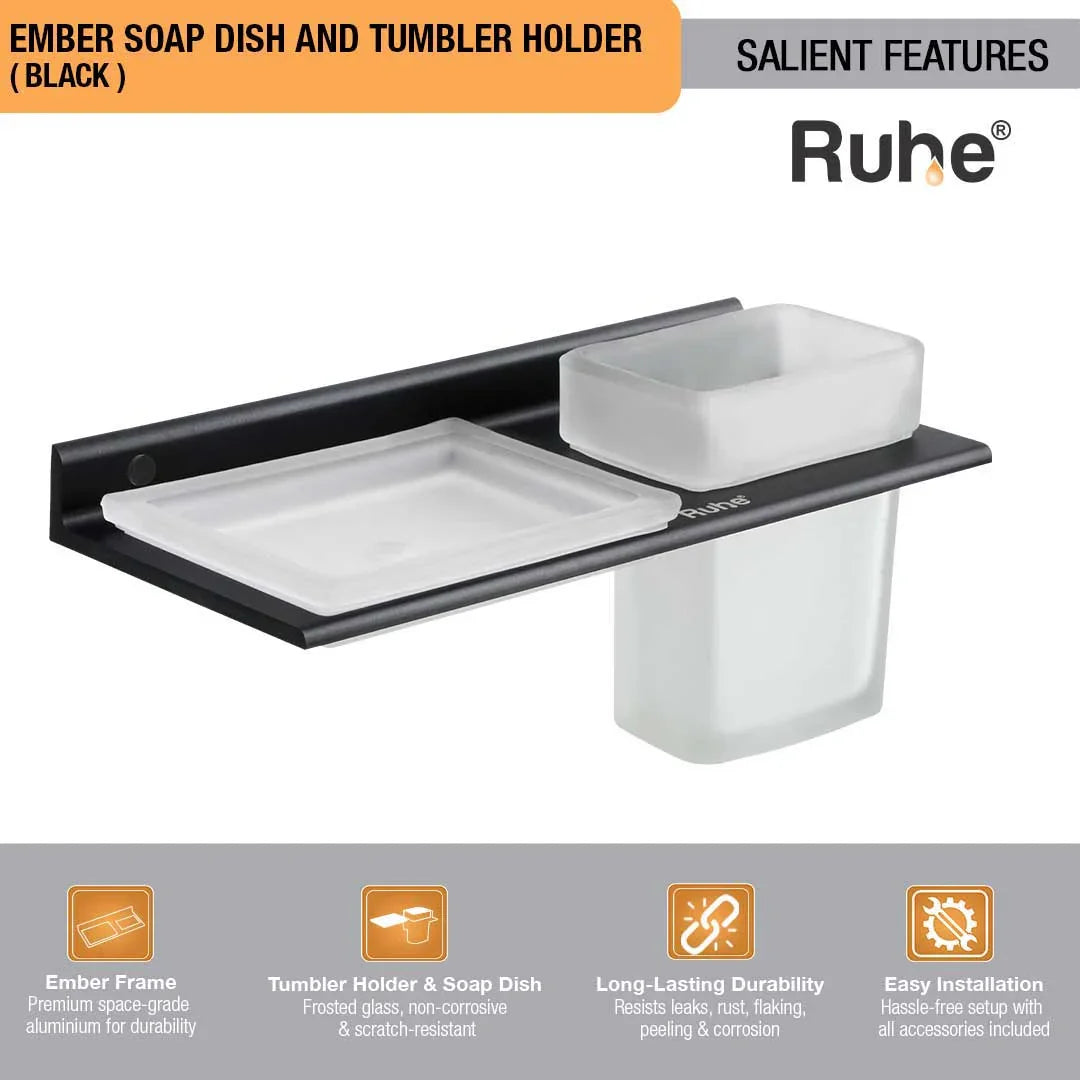 Ember Soap Dish and Tumbler Holder (Matte Black) â‚¬â€œ by Ruhe