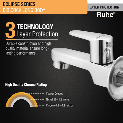 Eclipse Bib Tap Long Body Brass Faucet 3 layer protection
