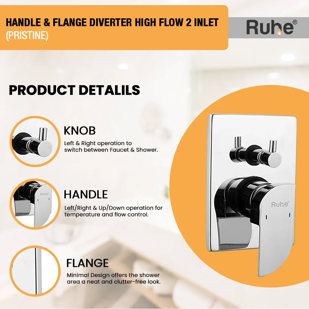 Pristine Upper Part for Diverter (Compatible with 2-Inlet High Flow & 3-Inlet Diverters)  €“ by Ruhe