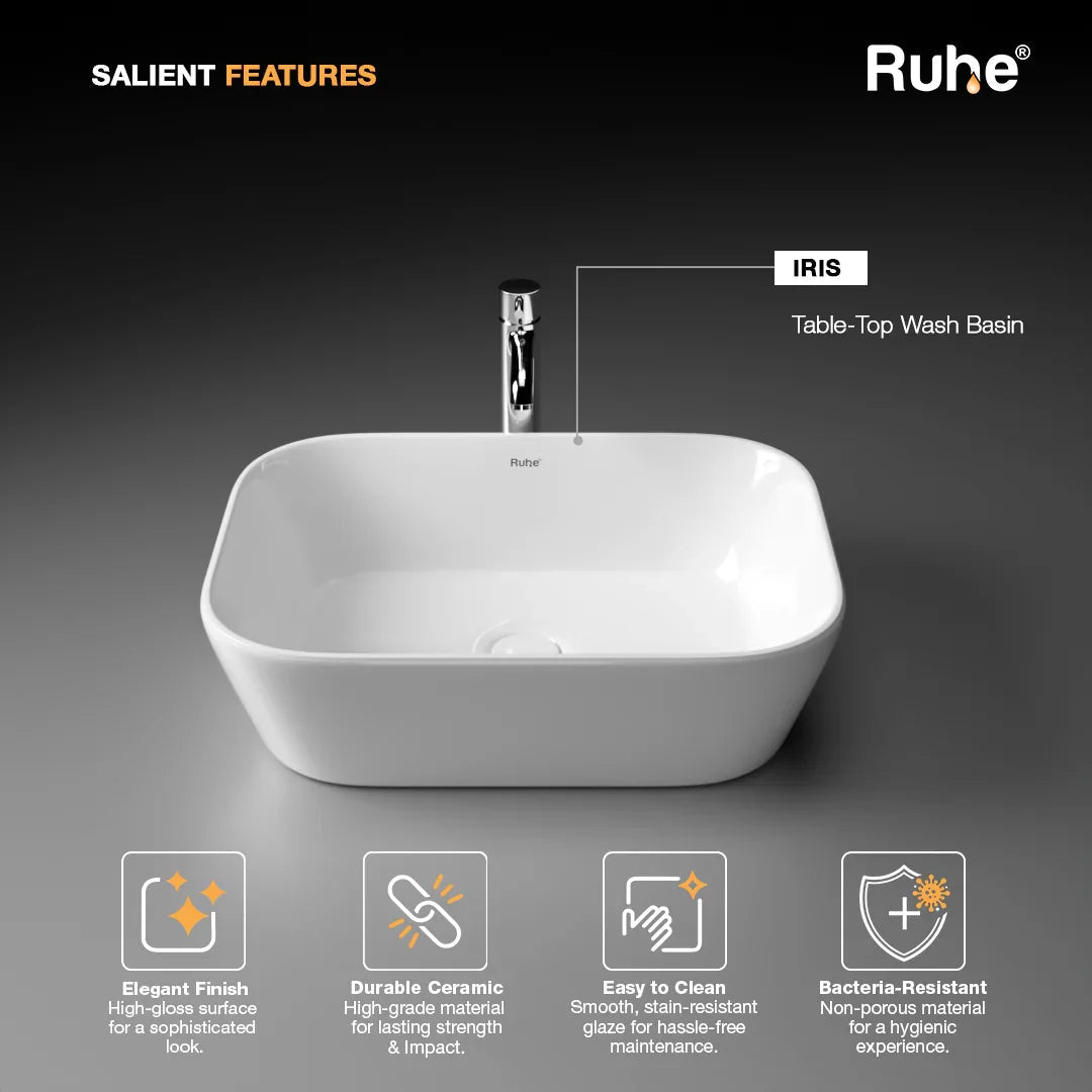 Iris Table-Top Wash Basin (Features)