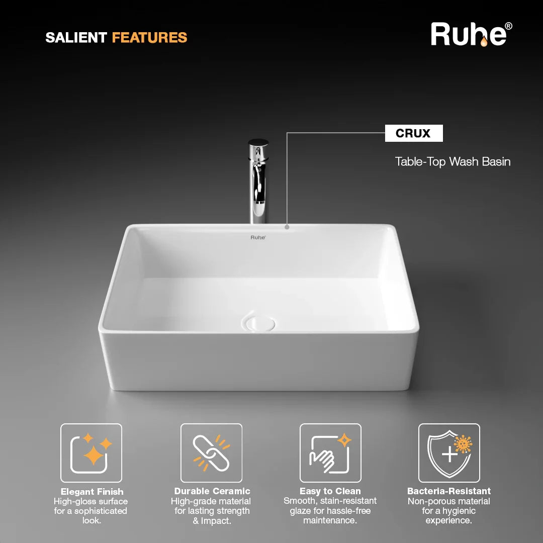 Crux Table Top Wash Basin (Features)