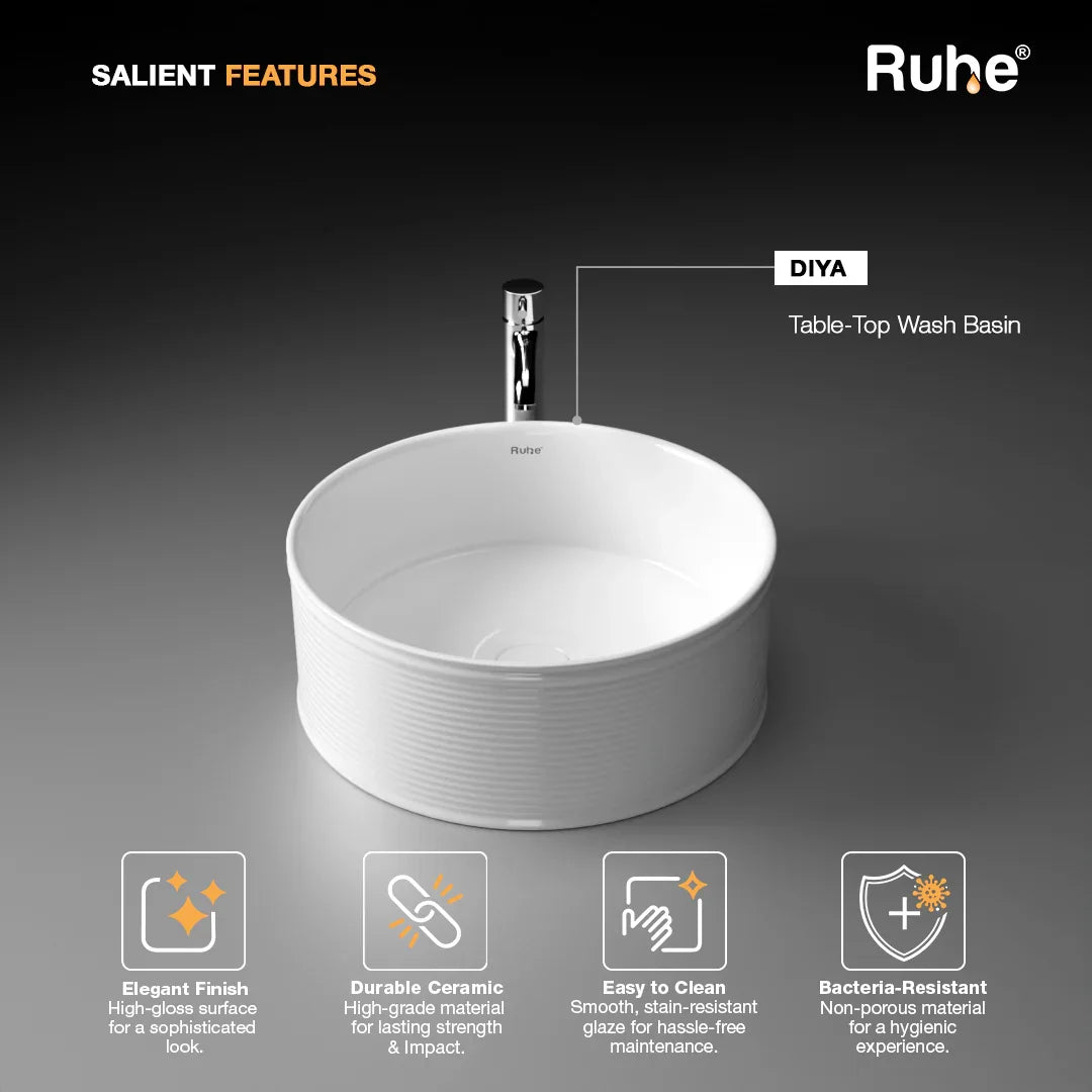 Diya Table-Top Wash Basin (Features)