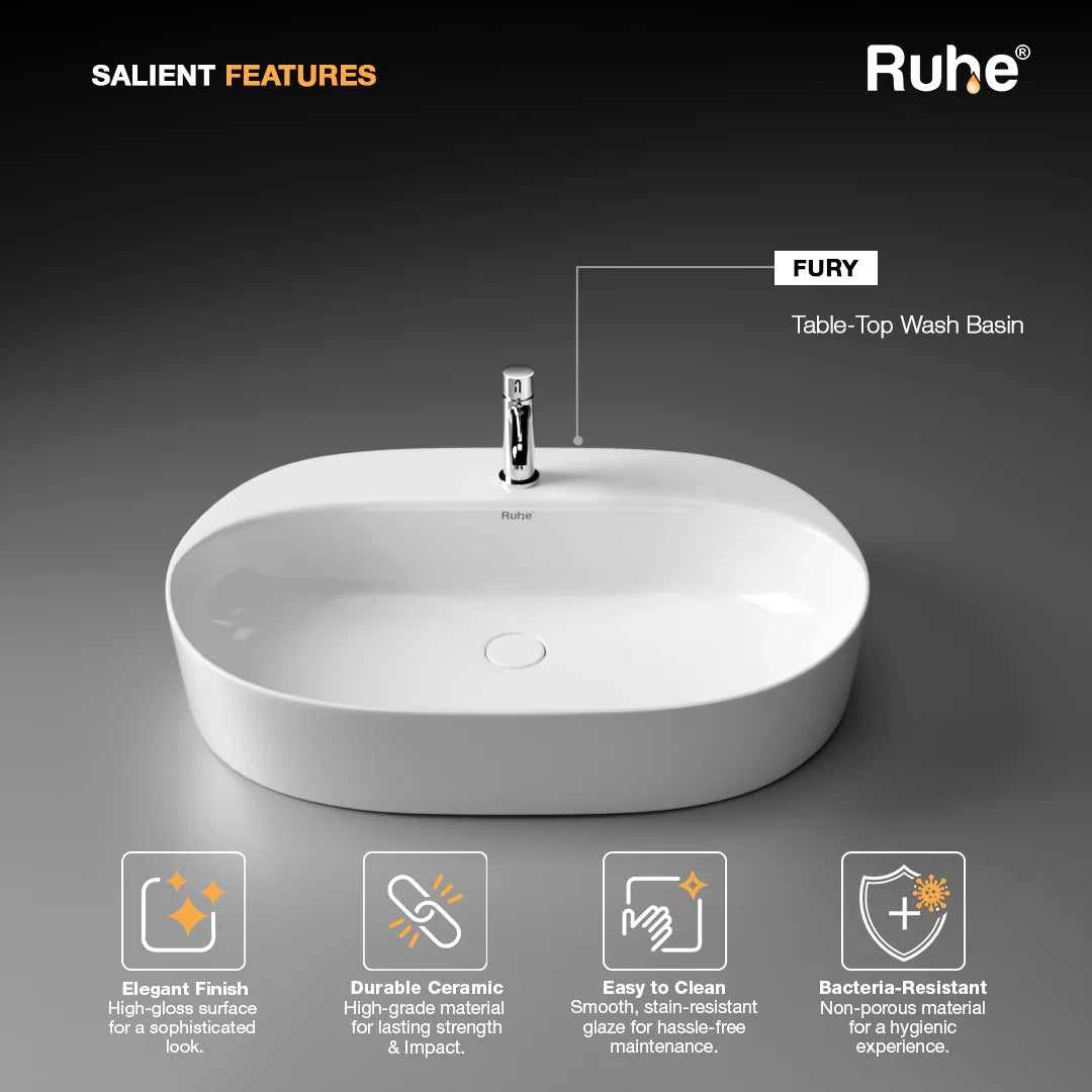 Fury Table Top Wash Basin (Features)