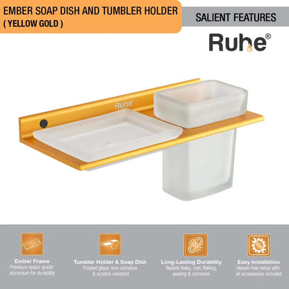 Ember Soap Dish and Tumbler Holder (Yellow Gold)  €“ by Ruhe