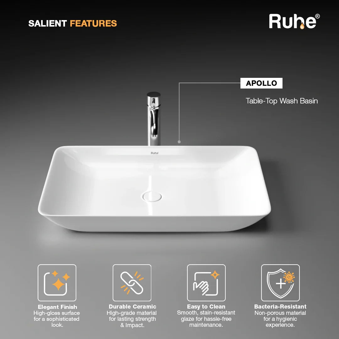 Apollo Table Top Wash Basin (Features)