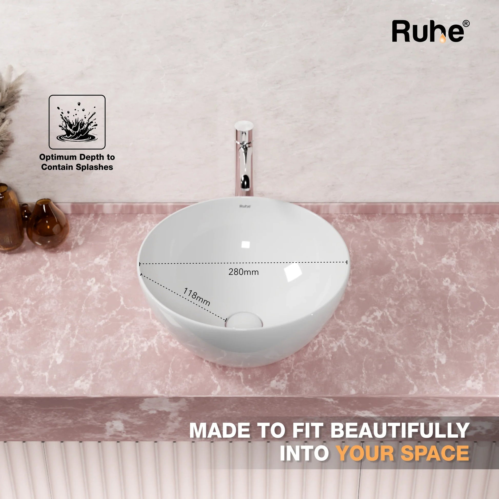 Blaze Table Top Wash Basin (depth)