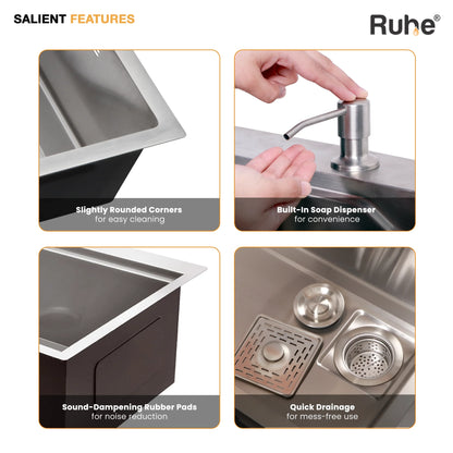 Nano Silver Smart Kitchen Sink (30 x 18 x 9 Inches) Features