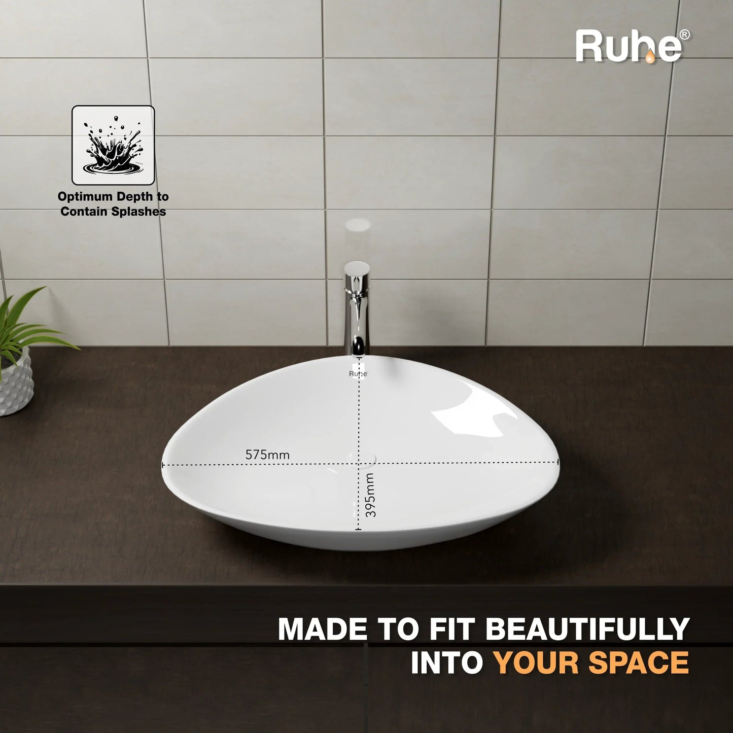 Spark Table Top Wash Basin (depth)