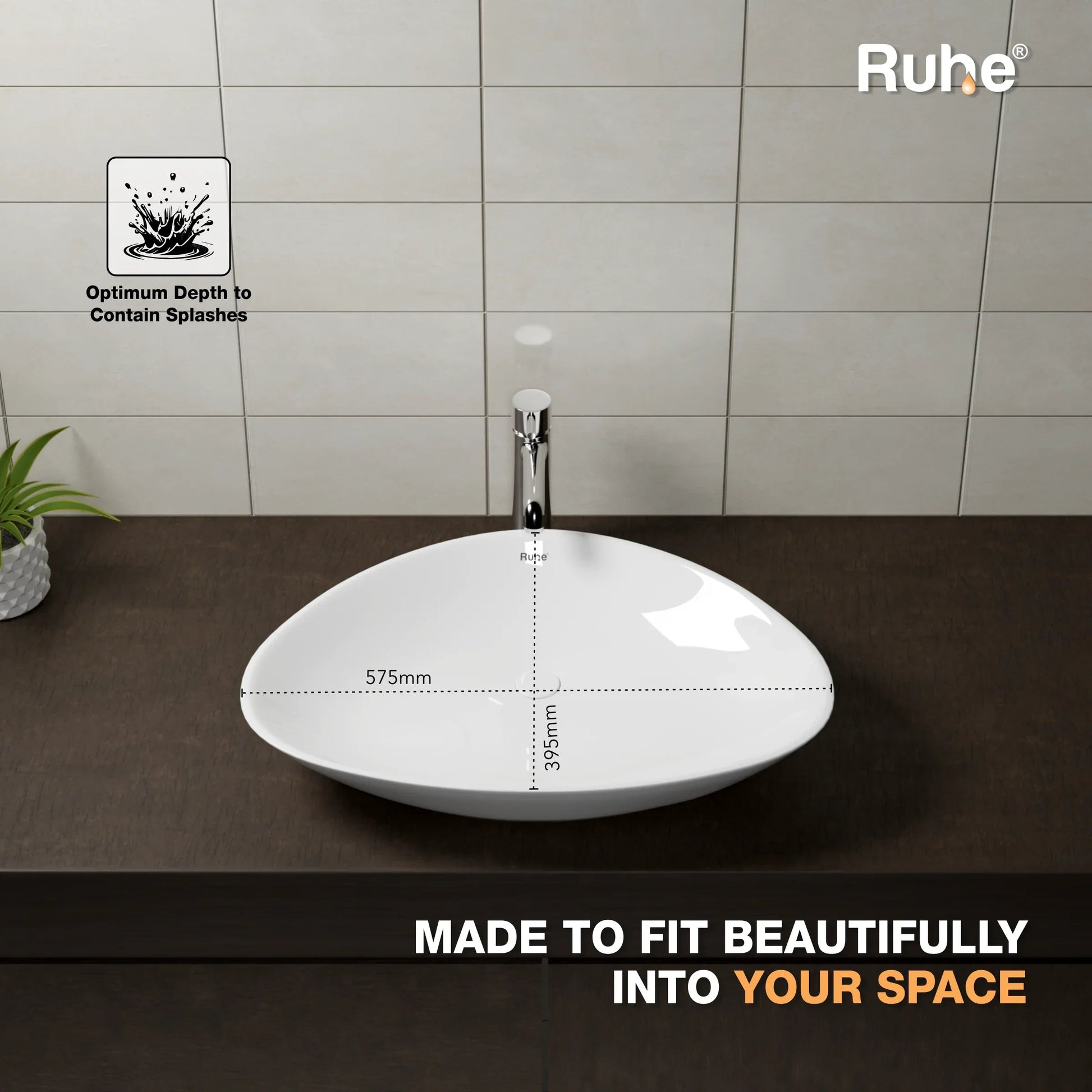 Spark Table Top Wash Basin (depth)