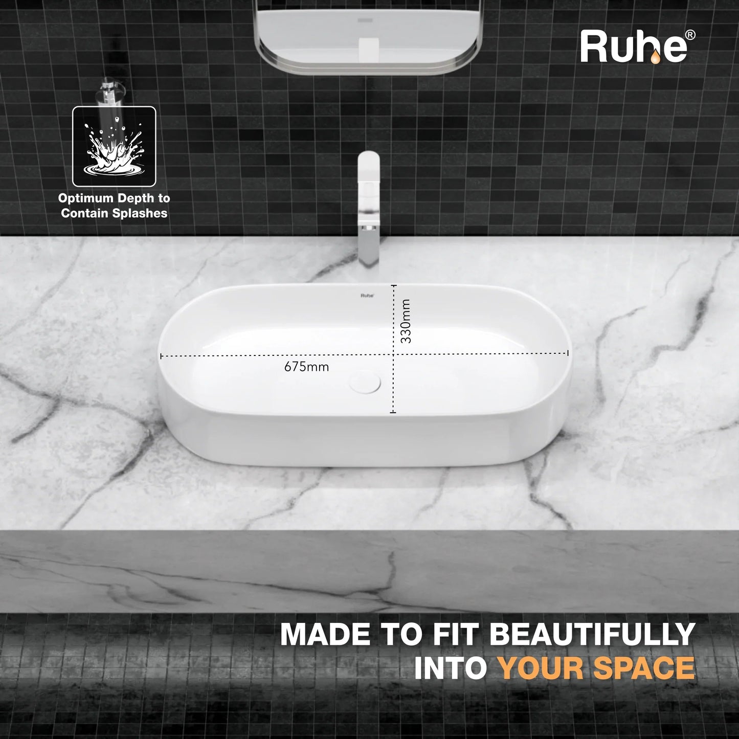 Navi Table-Top Wash Basin (depth)
