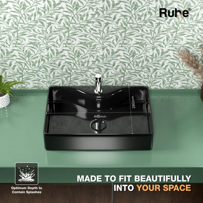 Swift Table-Top Wash Basin Black (depth)
