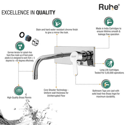 Pavo Single Lever Wall-mount Wash Basin Mixer Tap (Complete Set) - by Ruhe