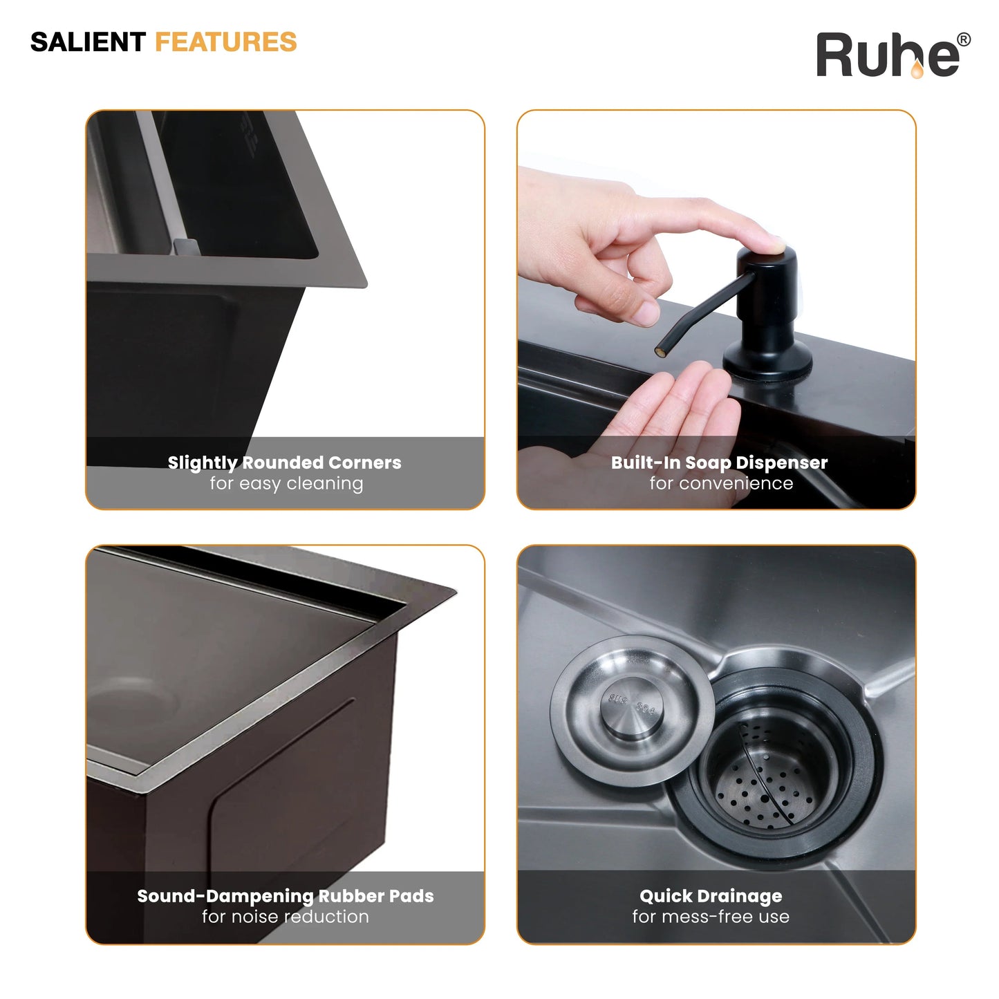 Nano Smart Kitchen Sink (30 x 18 x 9 Inches) Salient Features